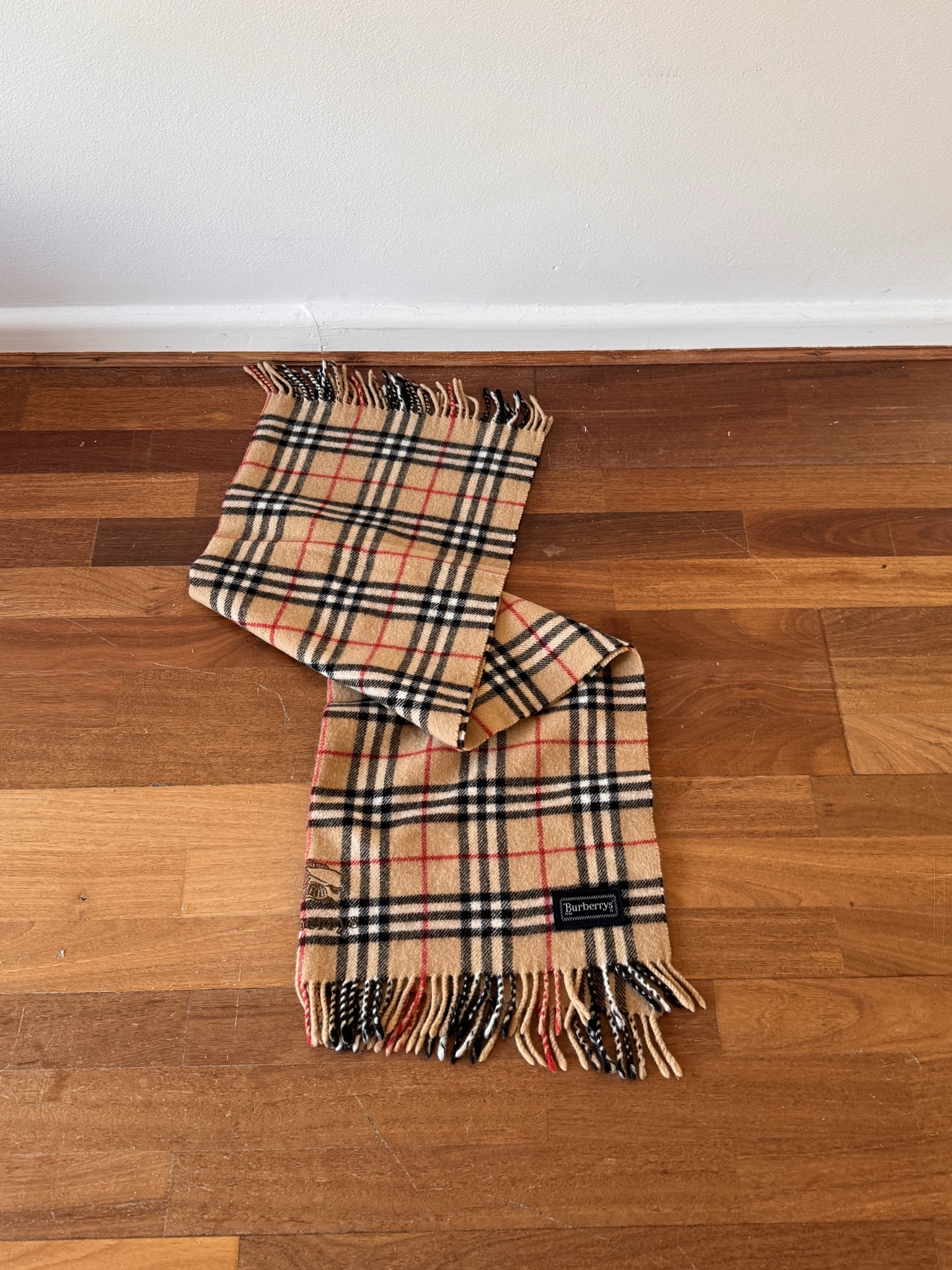 Burberry Beige Check Scarf thumbnail 2