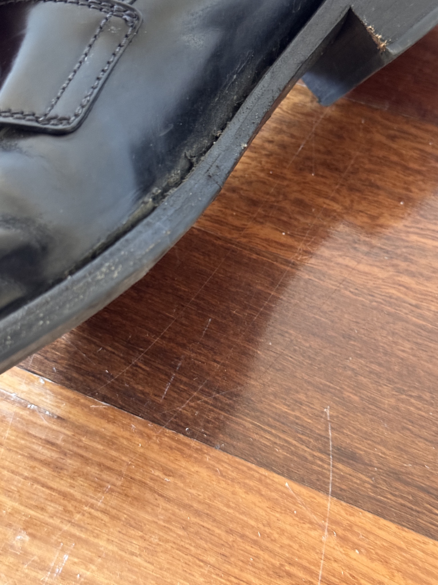 Prada Black Logo Plaque Leather Loafers thumbnail 3