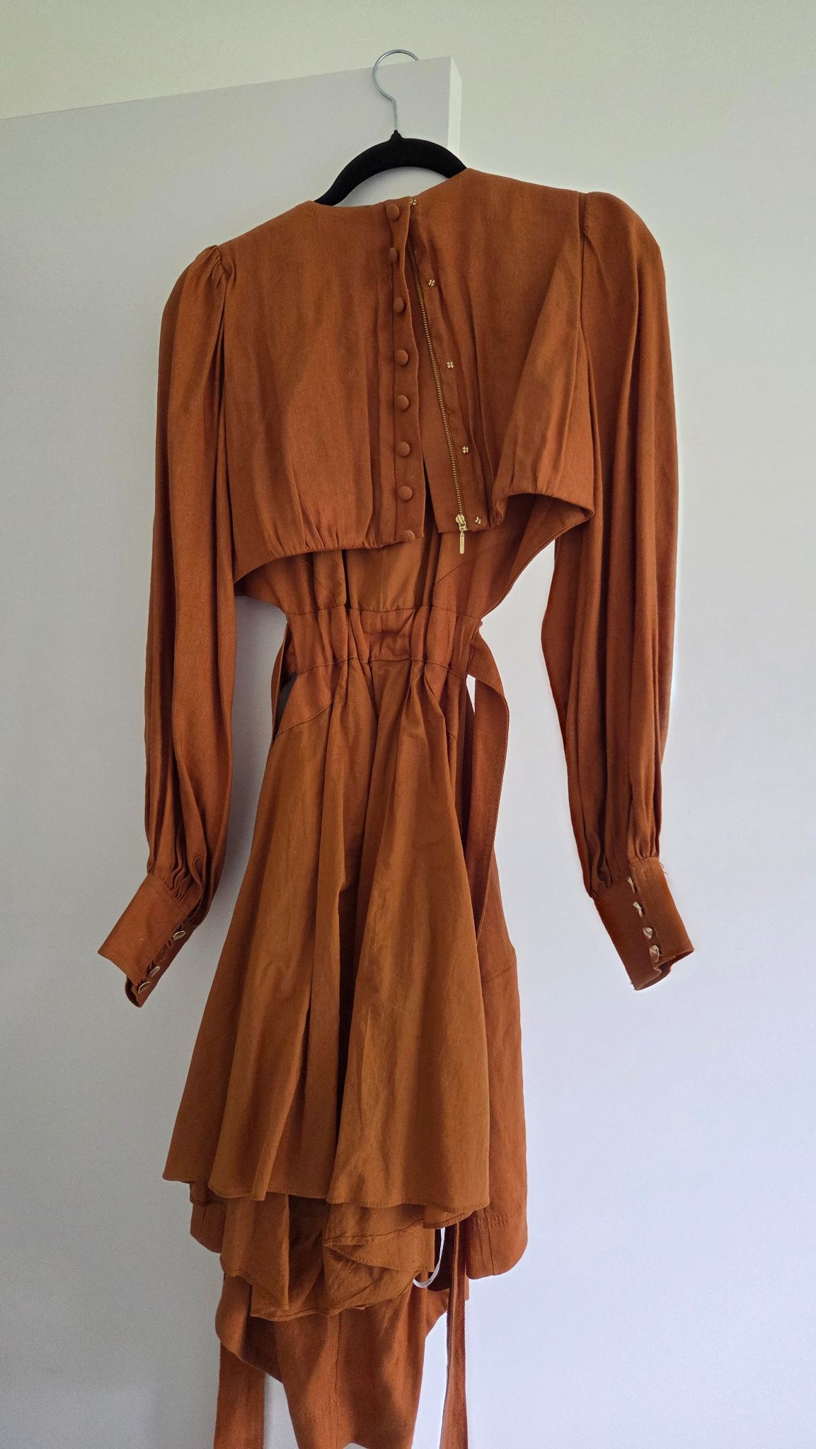 Aje Rust Cutout Long Sleeve Mini Dress (Size 8) thumbnail 2