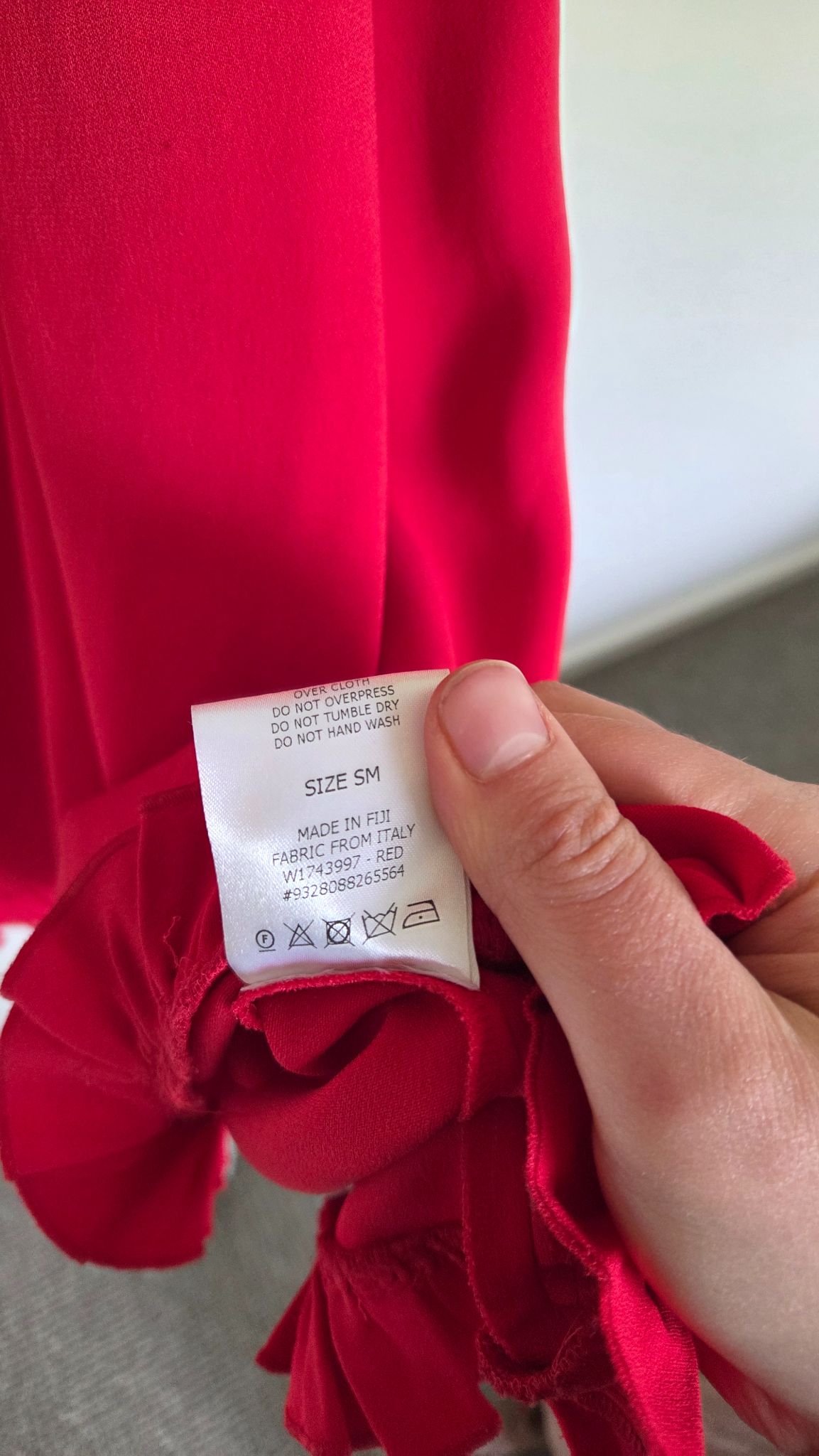 Scanlan Theodore Red Ruffle Midi Dress - size S thumbnail 2