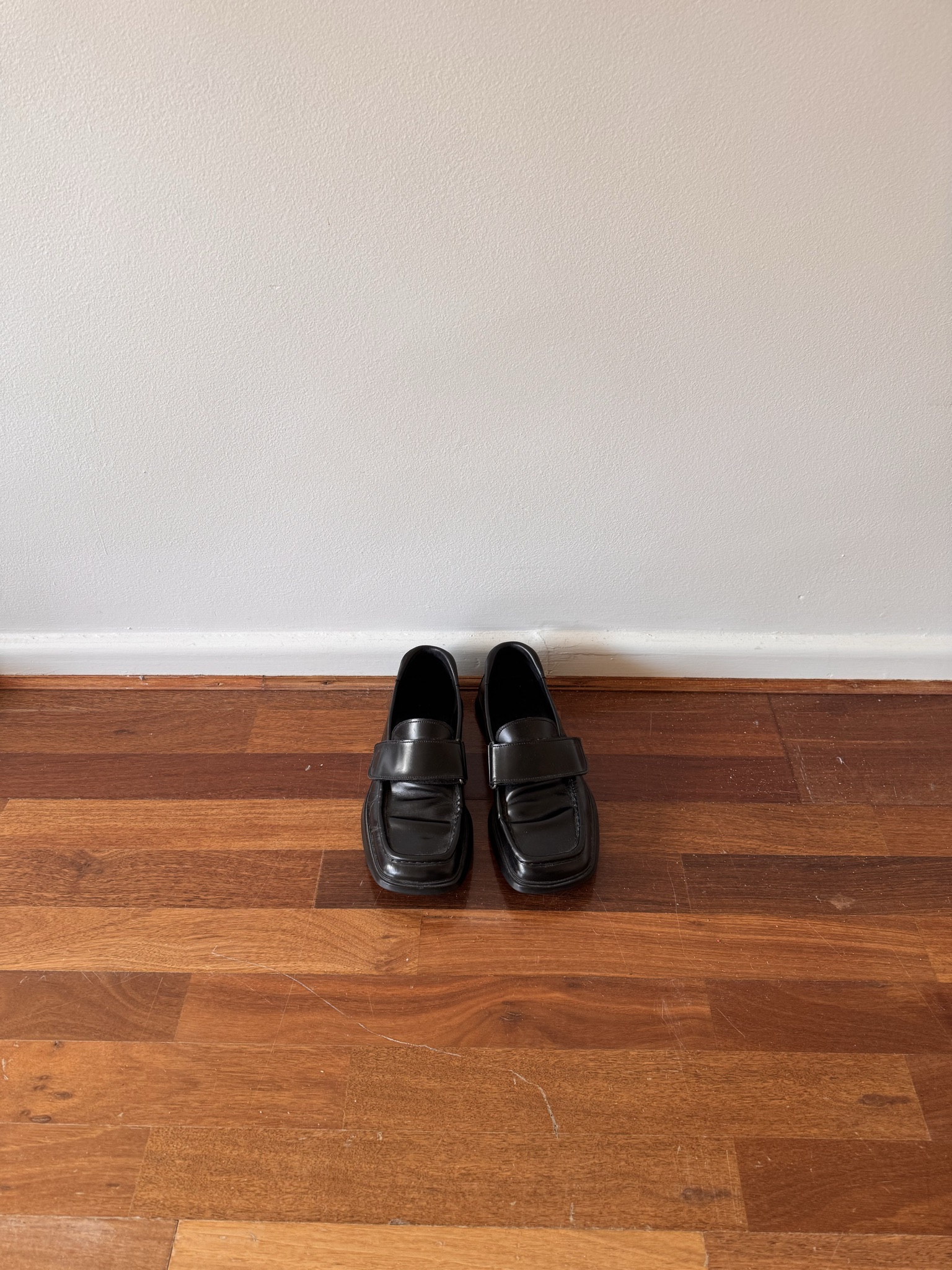 Prada Black Leather Loafers (Size UK 6)