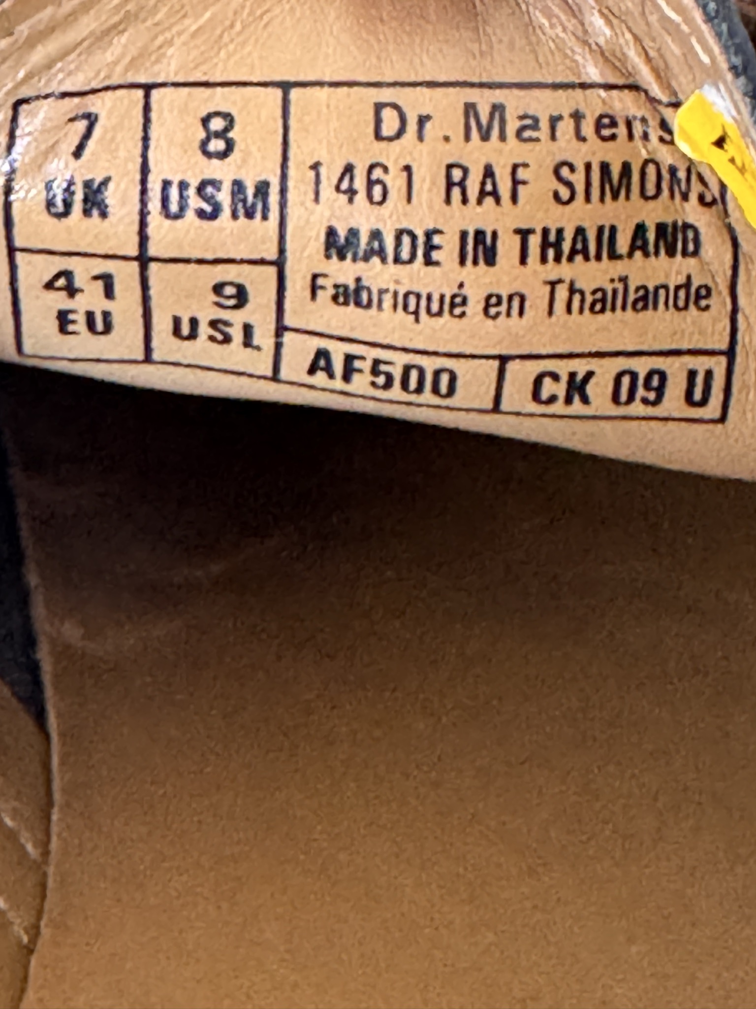 Dr Martens x Raf Simons Black 1461 Shoes (Size EU 41) thumbnail 2