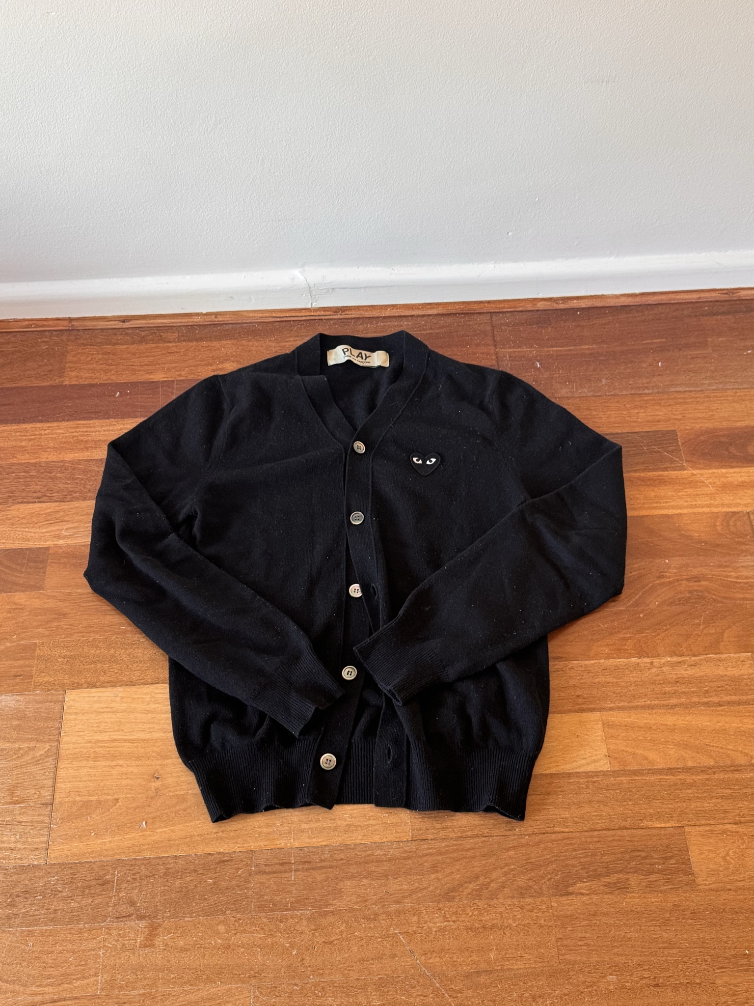Comme des Garcons PLAY Black Cardigan (Size S) thumbnail 2
