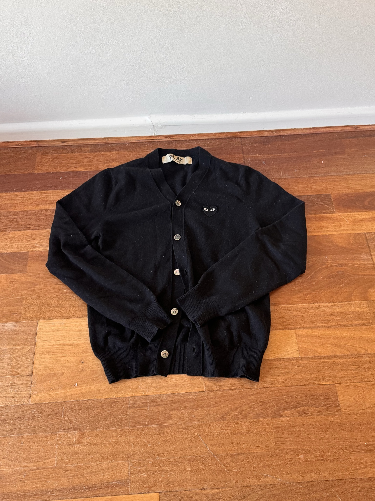 Comme des Garcons PLAY Black Cardigan (Size S) thumbnail 3
