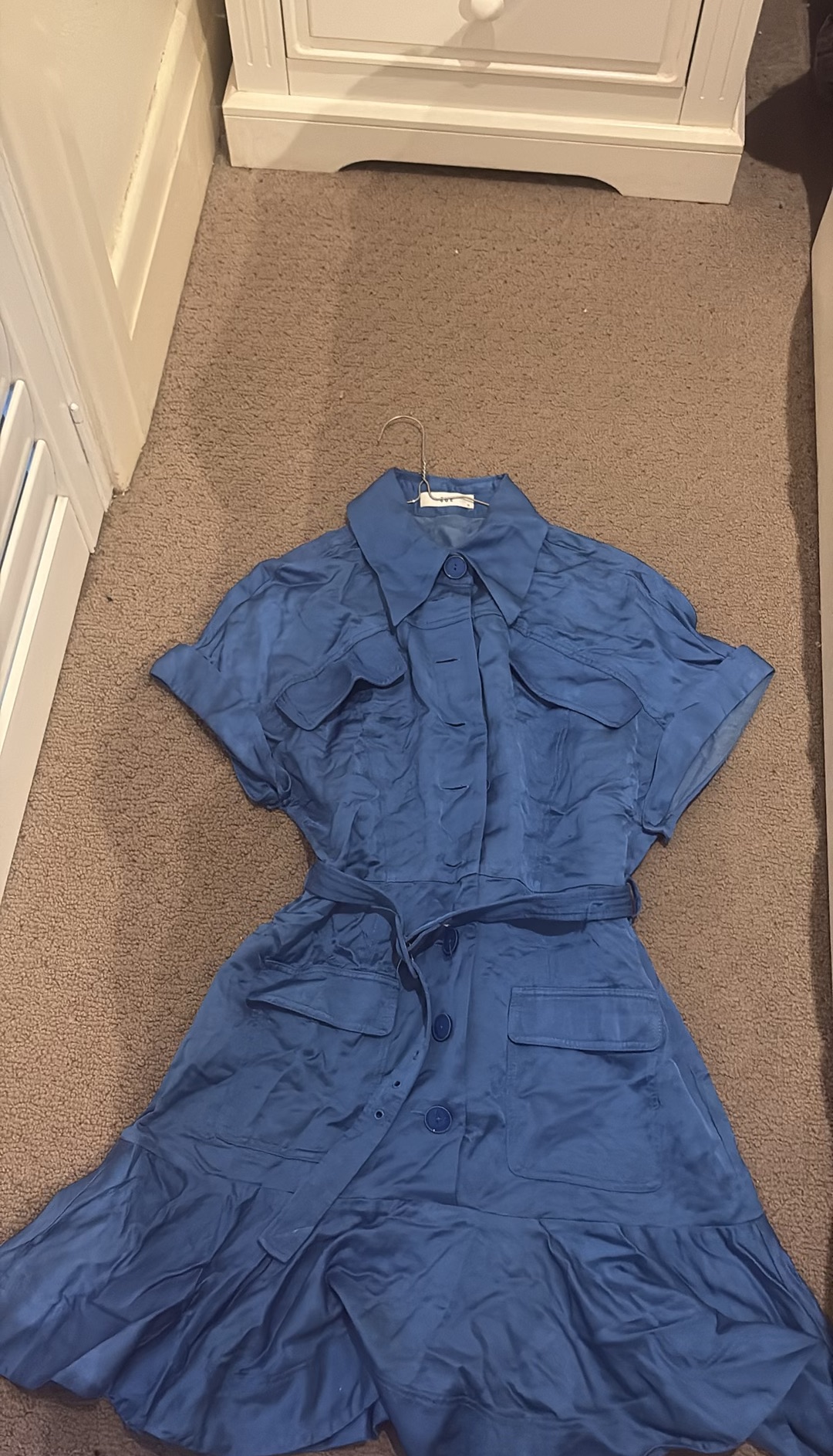 Cue Blue Belted Shirt Dress