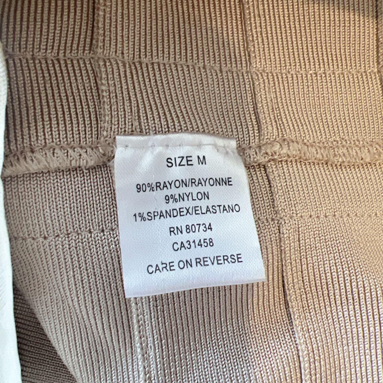 Herve Leger Beige Bandage Mini Dress (Size M) thumbnail 4