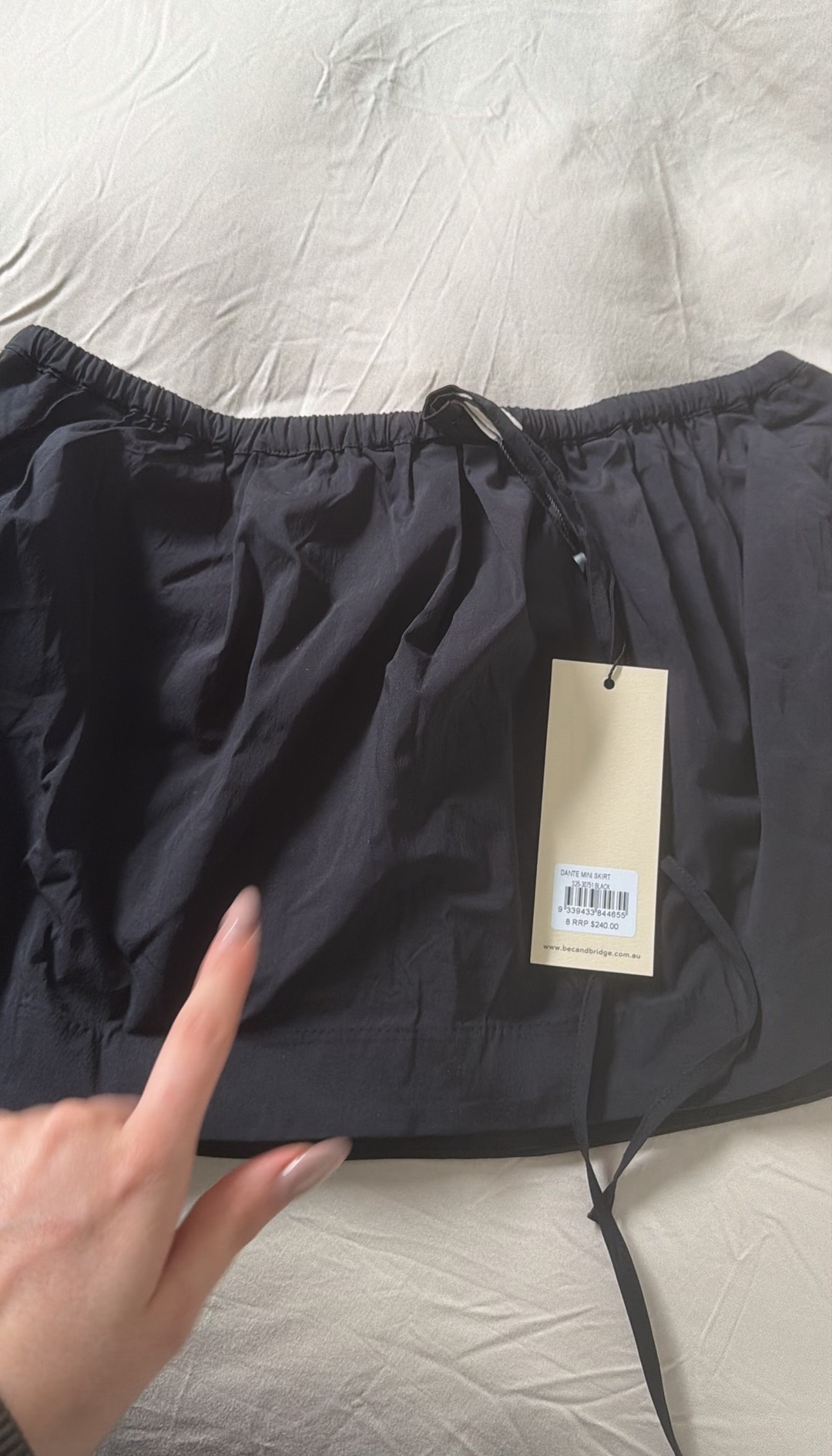 Bec + Bridge Black Dante Mini Skirt (Size 8)