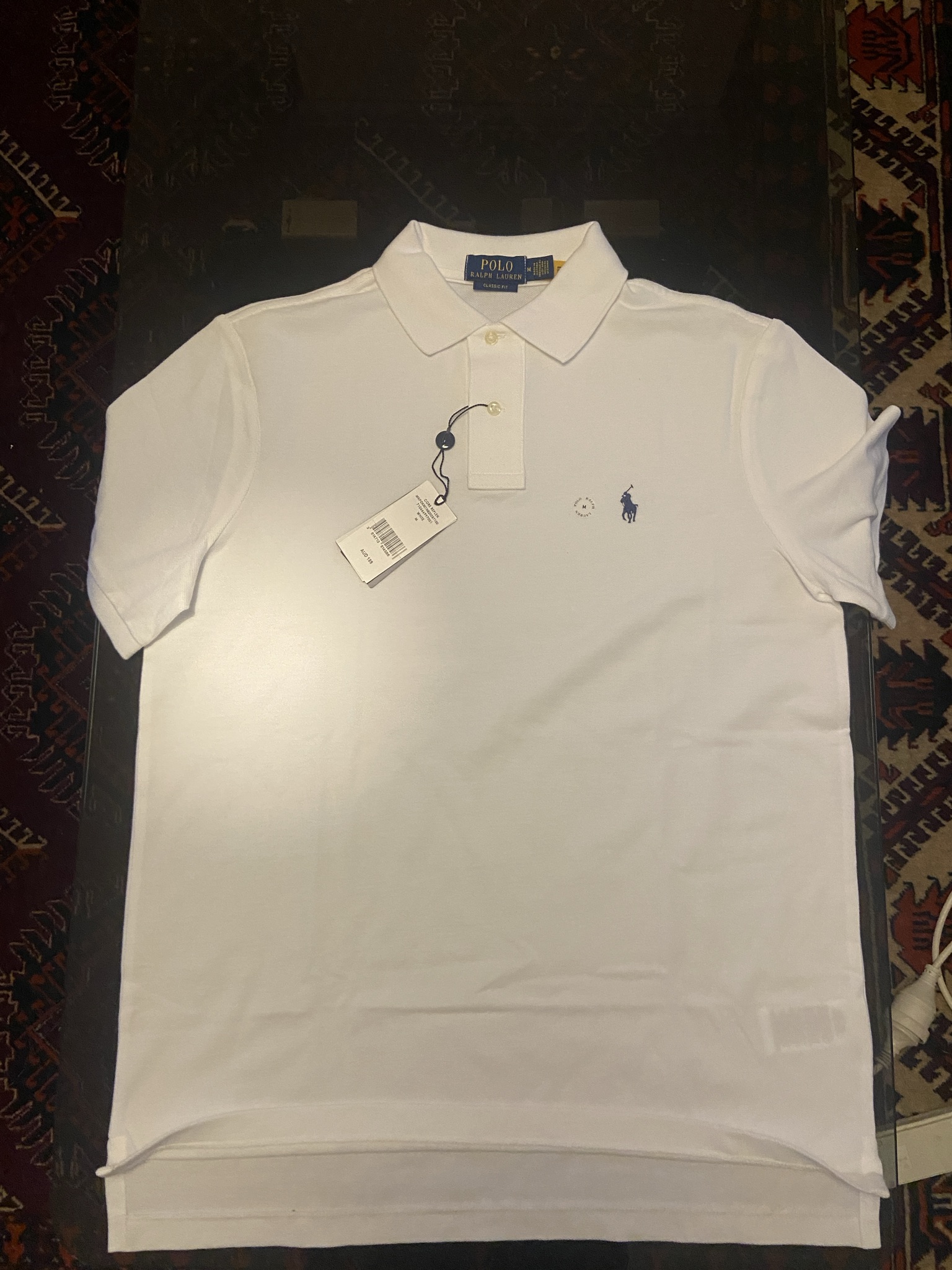 Polo Ralph Lauren White Classic Fit Polo Shirt (Size M)