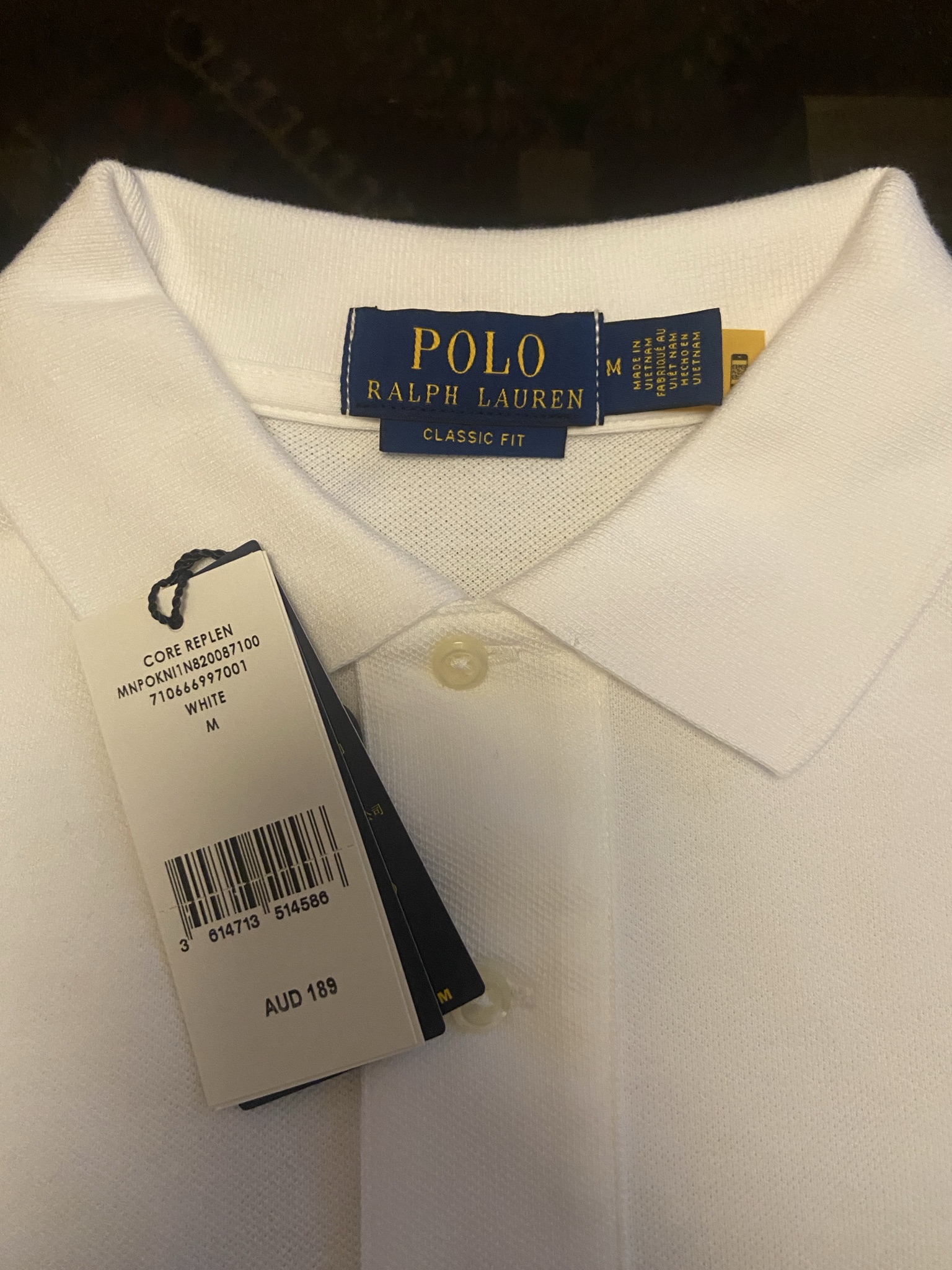 Polo Ralph Lauren White Classic Fit Polo Shirt (Size M) thumbnail 2