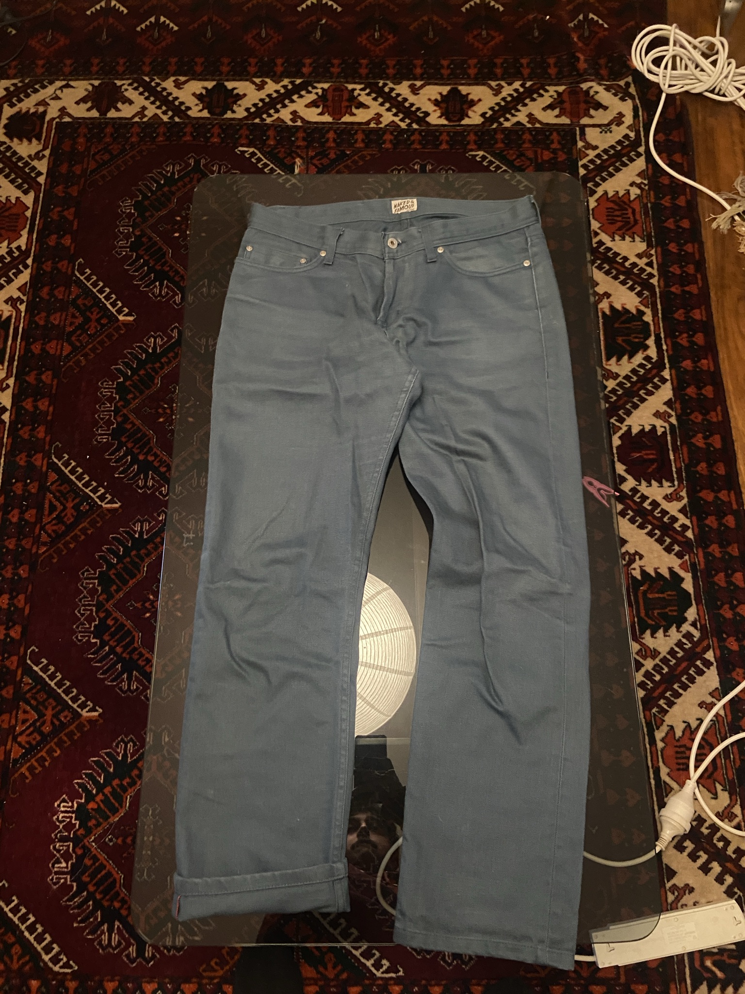 Naked & Famous Petrol Selvedge Chinos