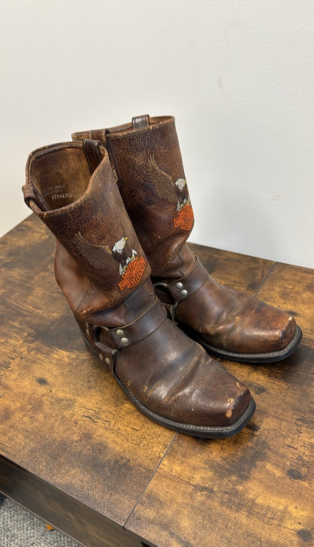 Harley-Davidson Brown Leather Harness Boots (Size AU 10.5) thumbnail 2