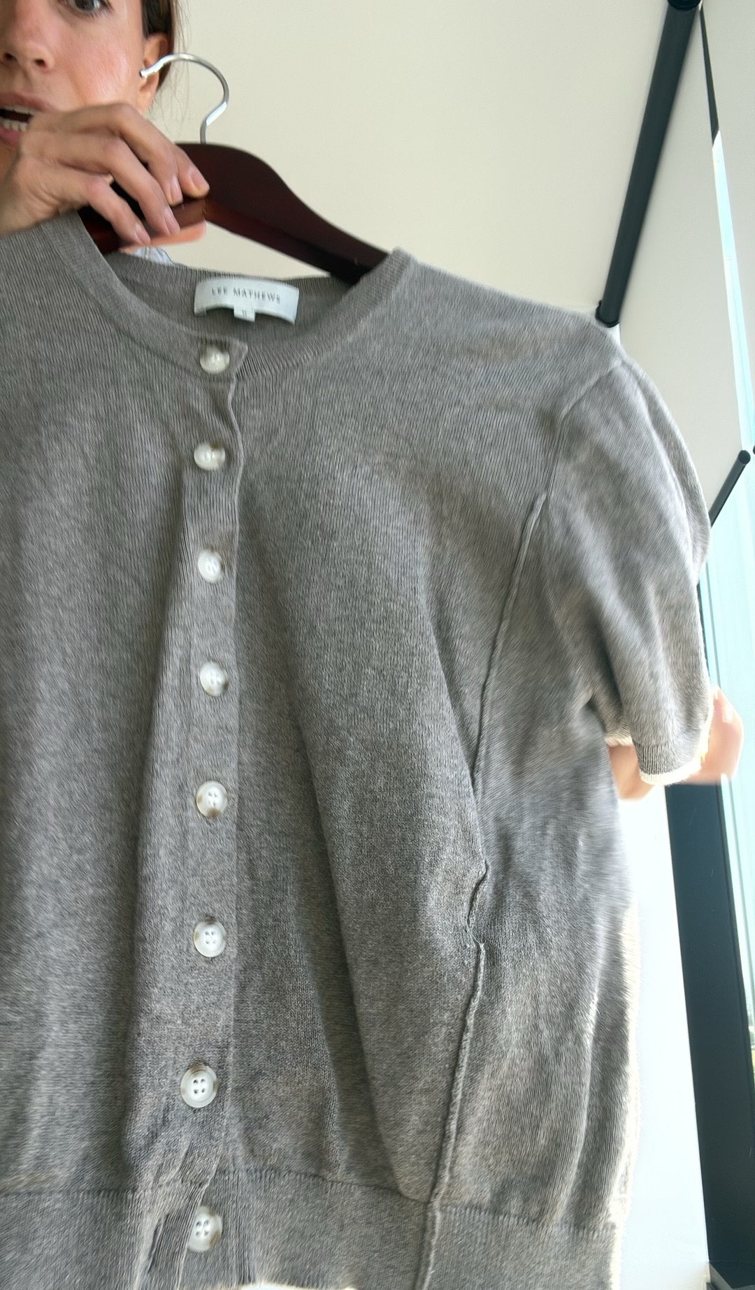 Lee Mathews Grey Short Sleeve Cardigan
